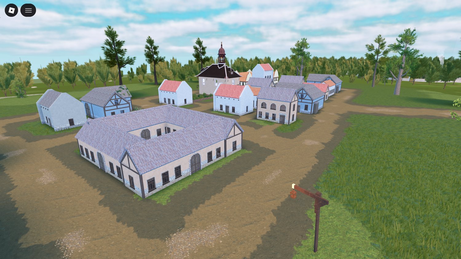 Europe inspired Roblox environment scene