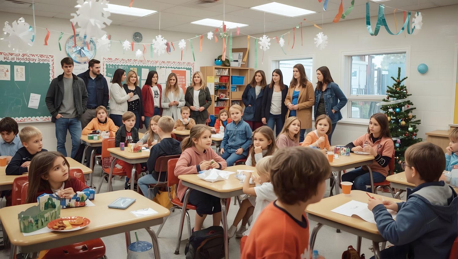 Holiday Party in a school class.