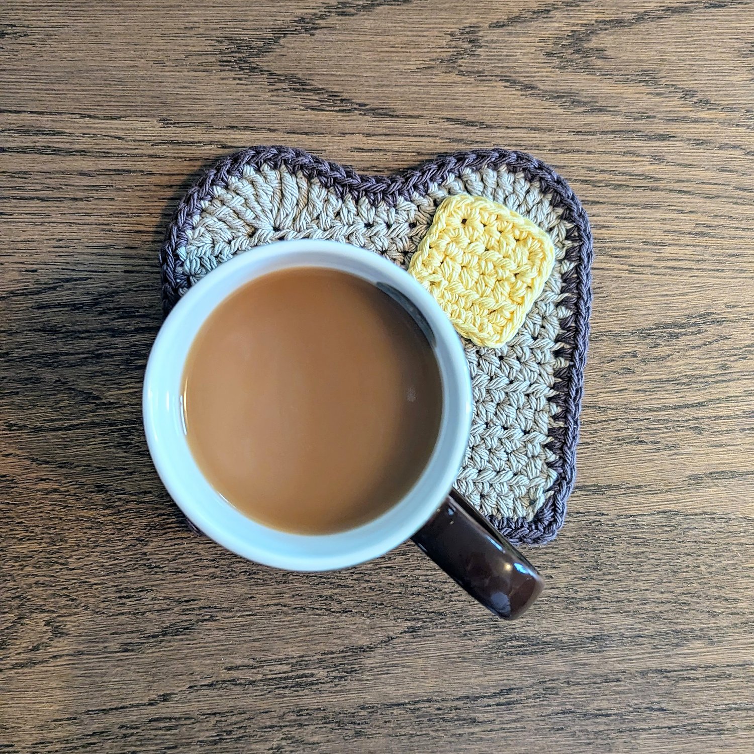 buttered toast coaster with coffee