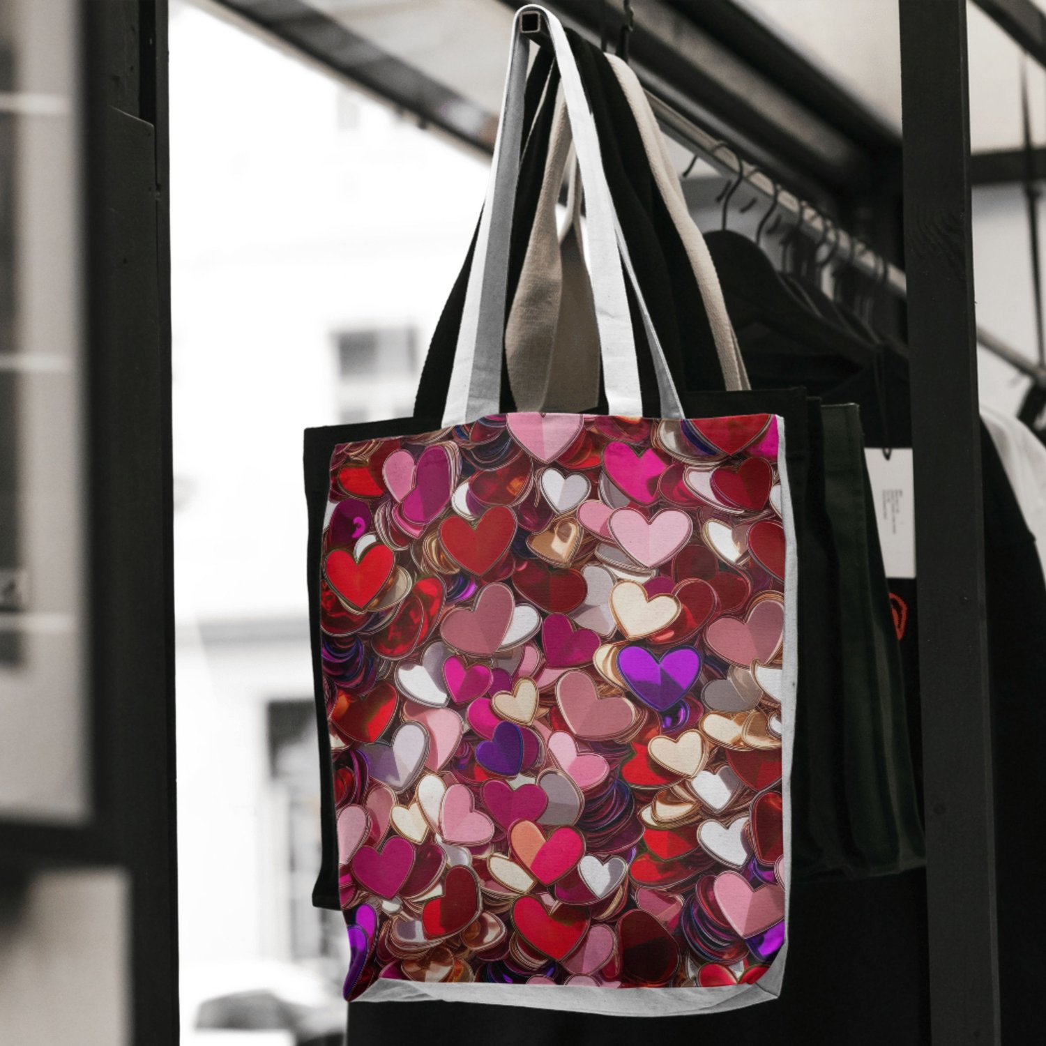 Heart Sequins Valentines Day Seamless Patterns Digital Paper Digital ...