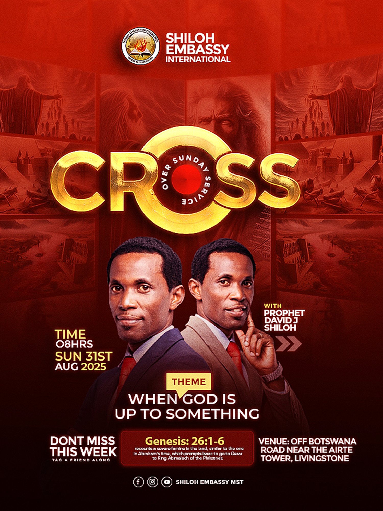 Church crossover night poster design for New Year Christian service.