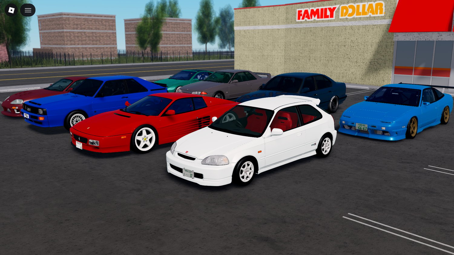 Working retro cars in city environment
