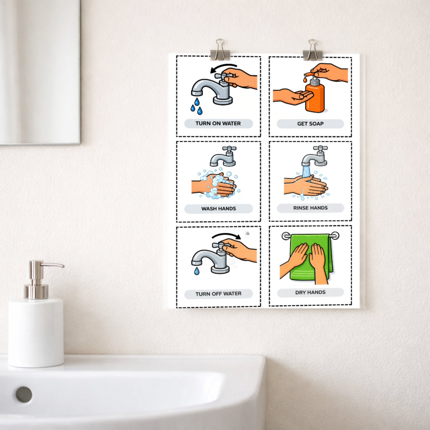 Hand Washing Visual Schedule for Autism, ABA Task Analysis Routine ...