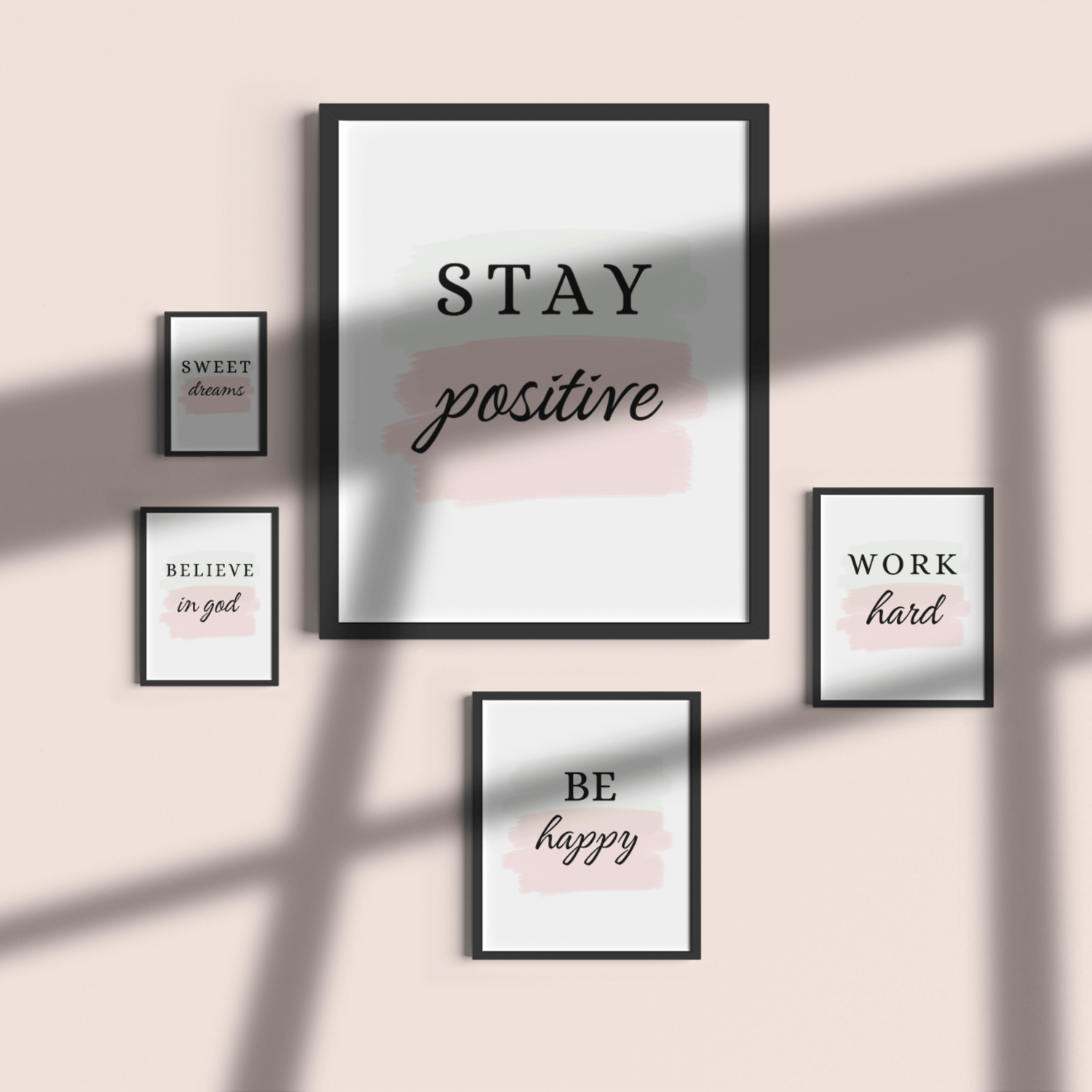 stay positive printable wall art motivational quote neutral boho decor