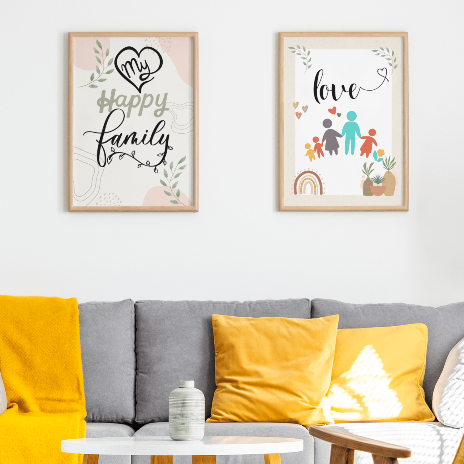 happy family printable wall art family love quote kids room decor