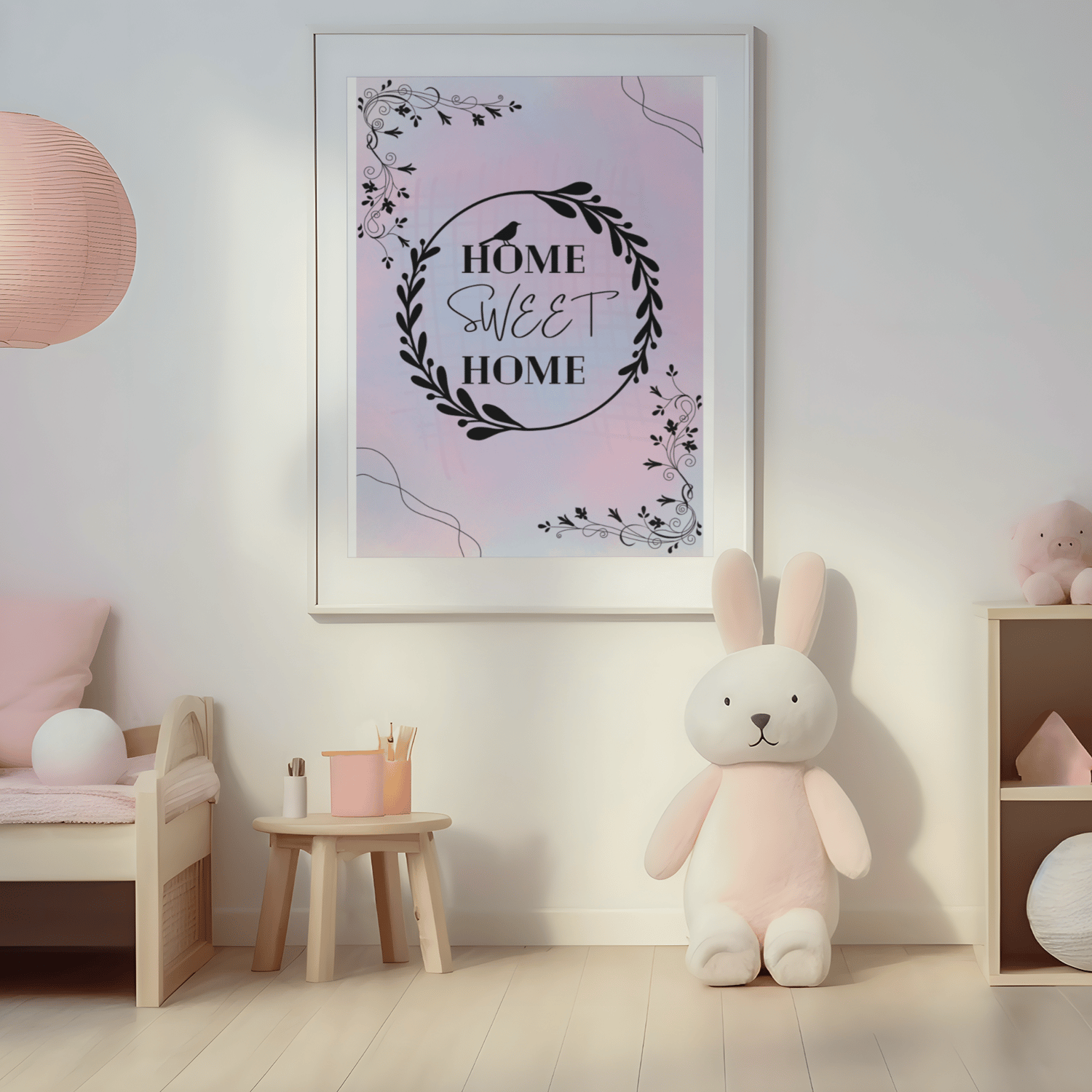 home sweet home printable wall art nursery kids room pastel family decor