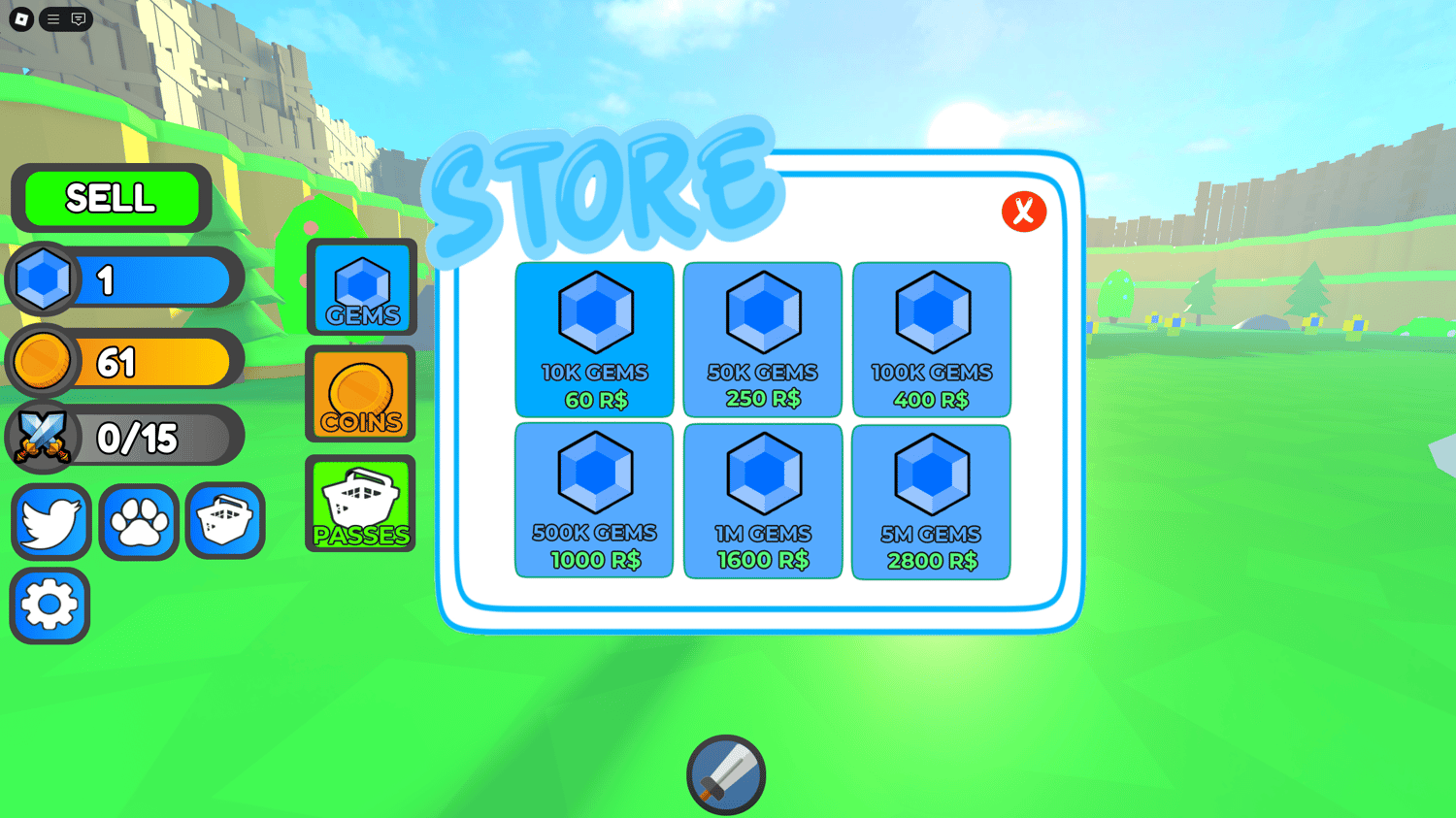 Store menu for monetization