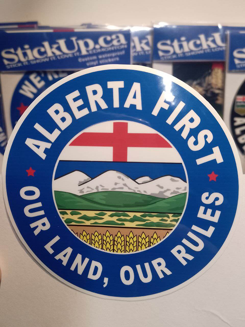 Alberta First sticker - Our Land Our Rules vinyl sticker