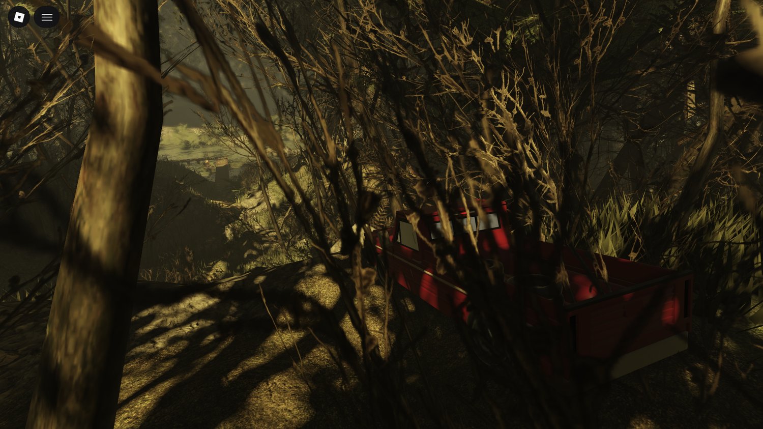 Cinematic swamp with dense vegetation