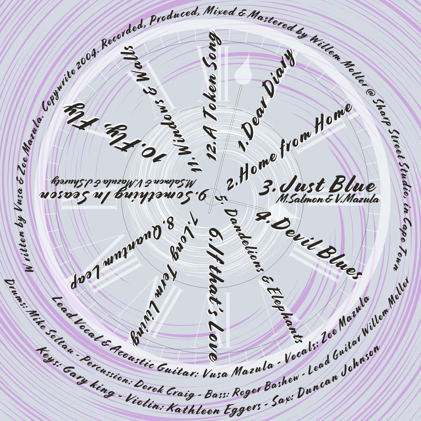 About Time - Mazula Album, Back Cover