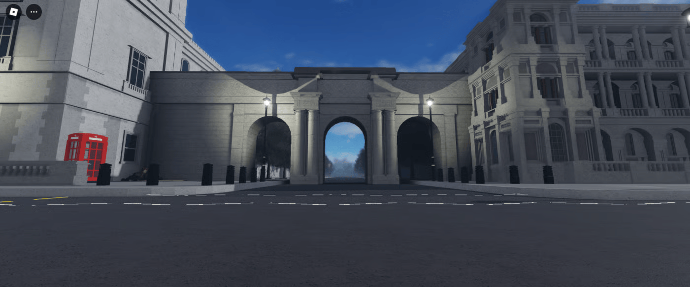 Realistic British capital street view