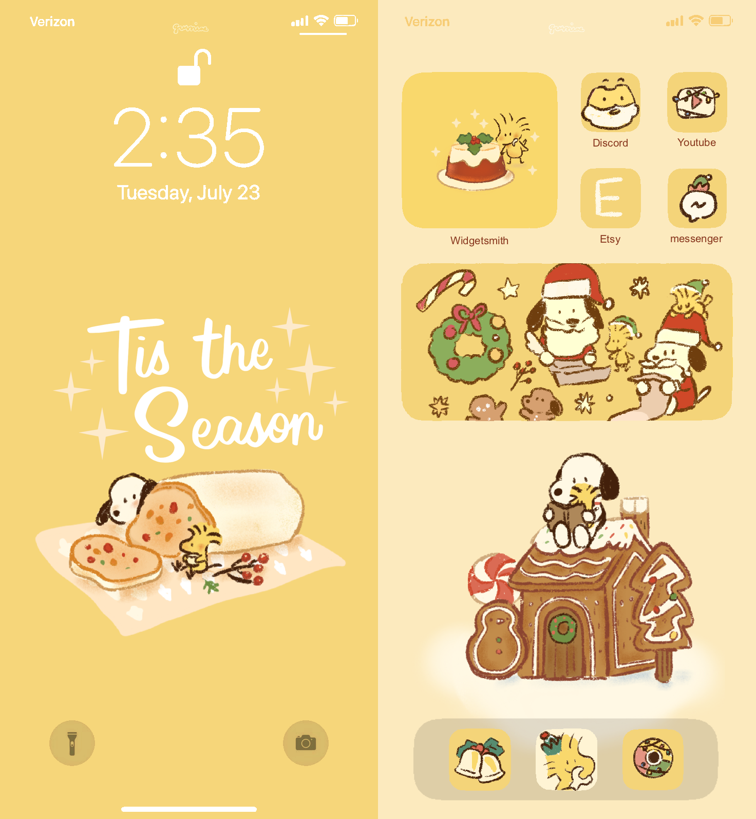 Snoopy x Christmas Treat Icon Pack | Home screen customization set for iPhone Android