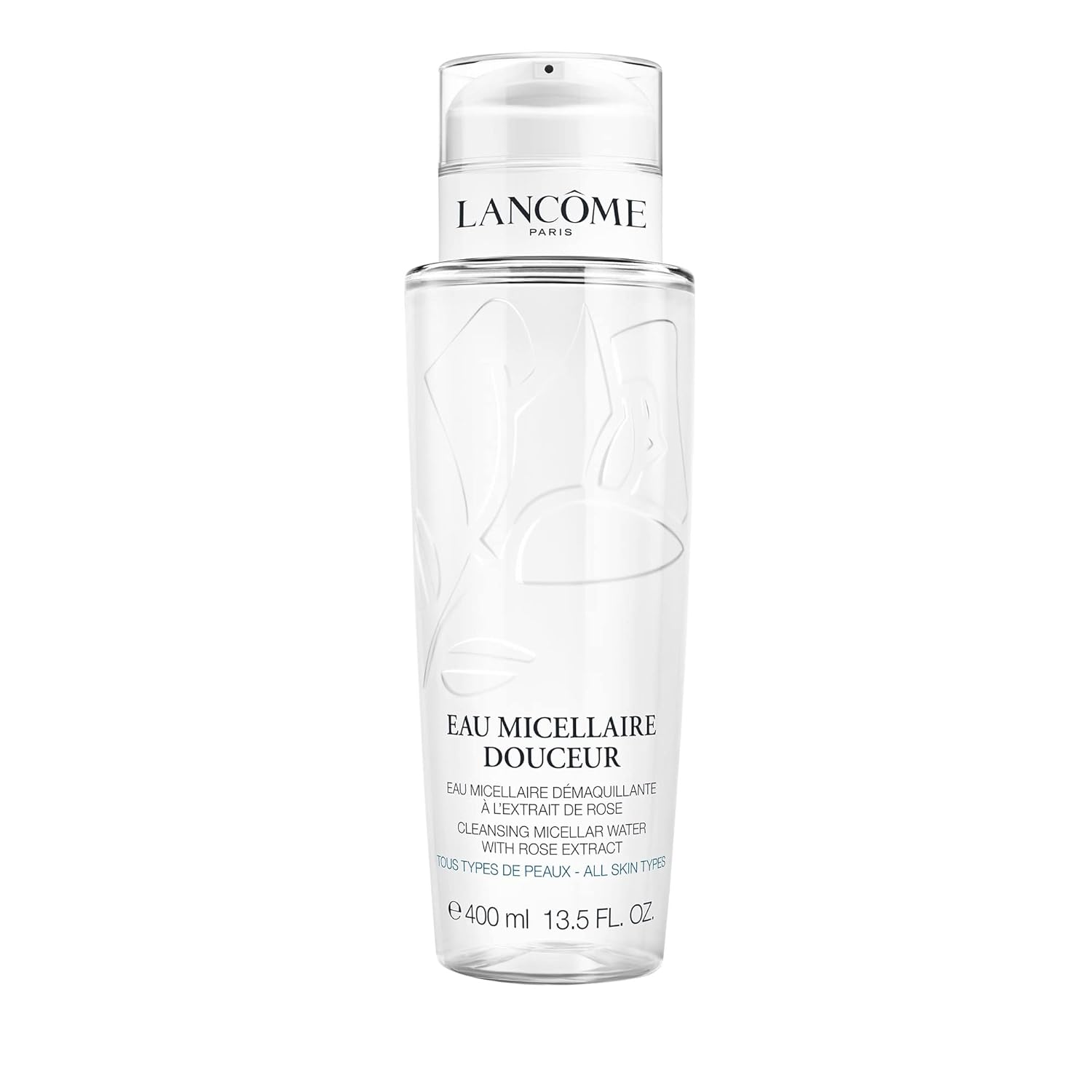 Lancôme bottle cotton pad clean lashes
