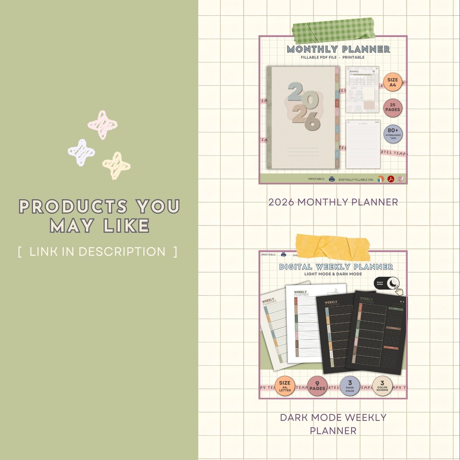 Minimalist Printable Digital Weekly Planner - Payhip