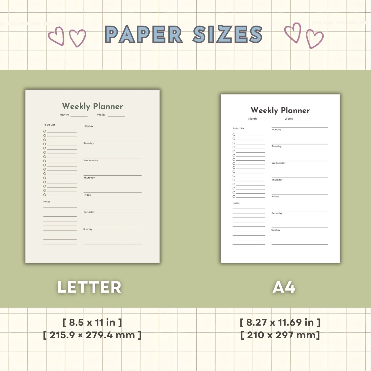 Minimalist Printable Digital Weekly Planner - Payhip