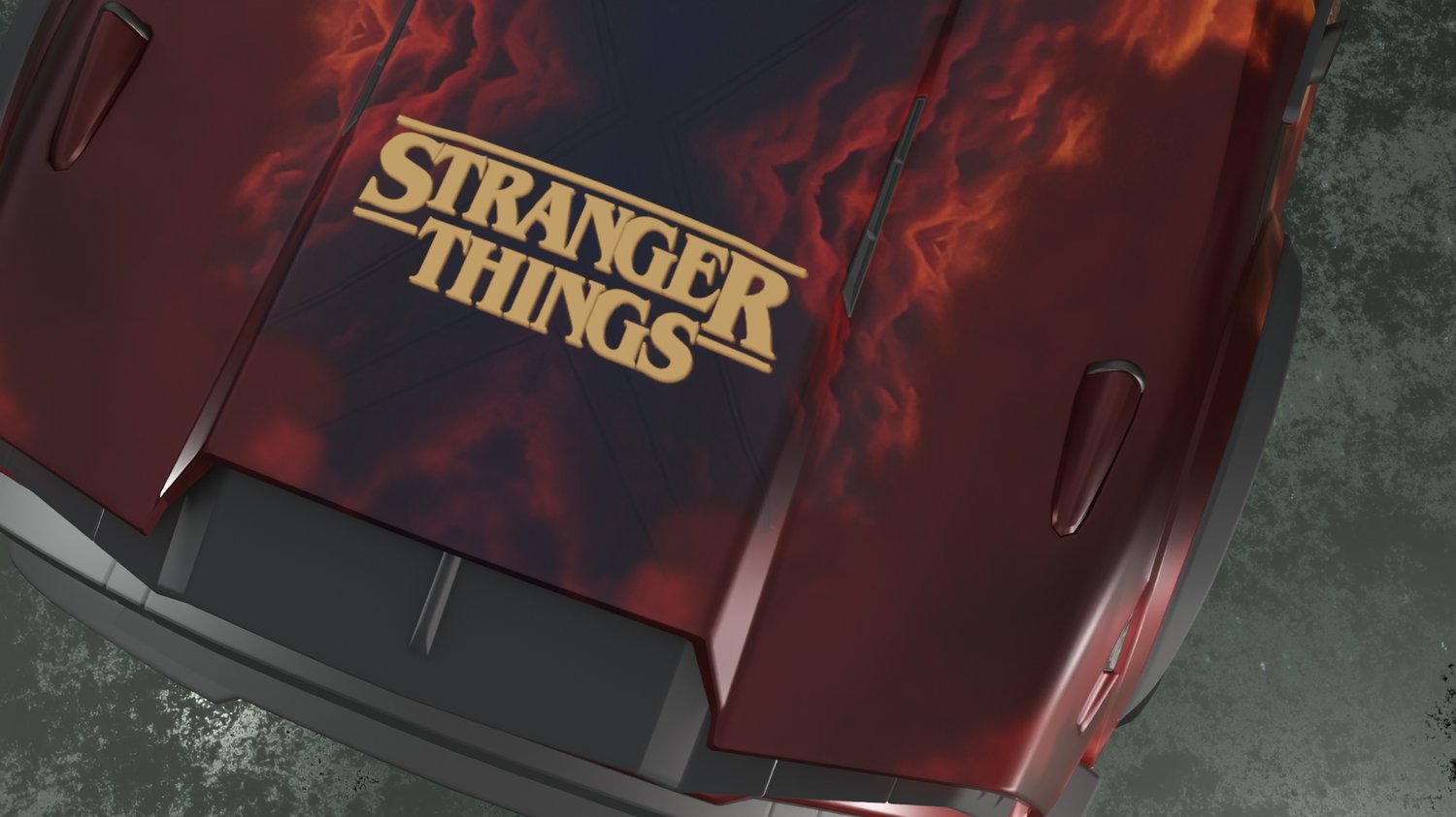 Bundle Rocket League comprenant décal voiture, ballon et bannière de joueur, style inspiré de Stranger Things
