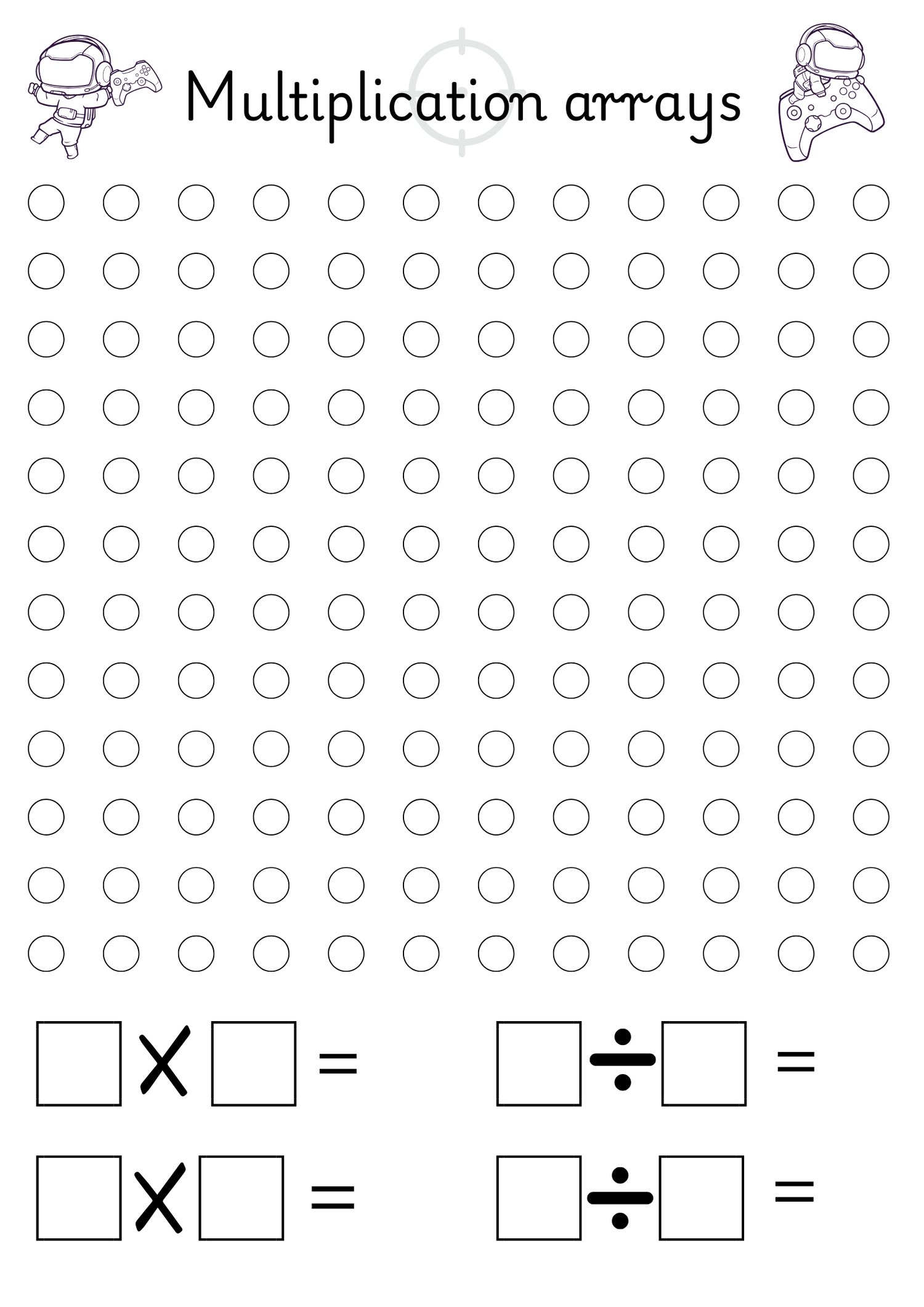 Gaming multiplication arrays A4 pdf - Payhip