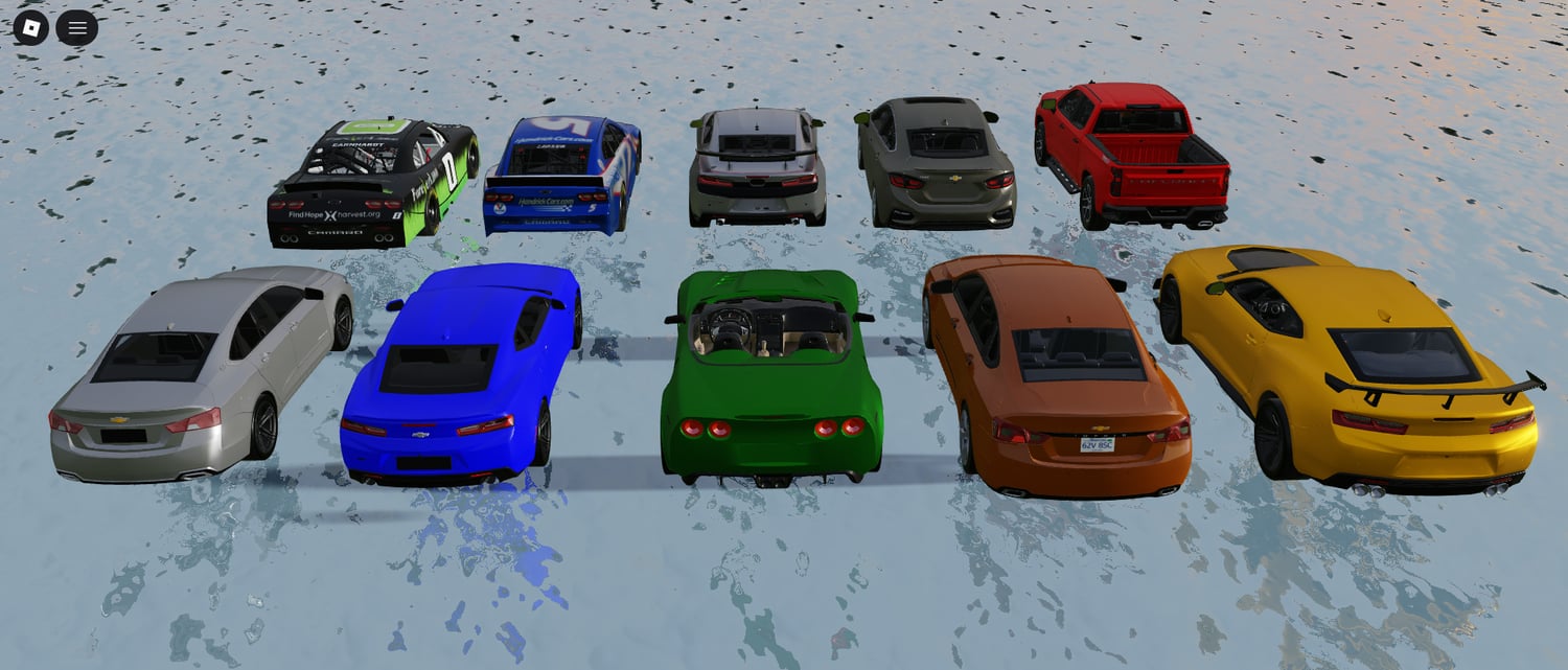 Ten working Chevrolet cars lineup