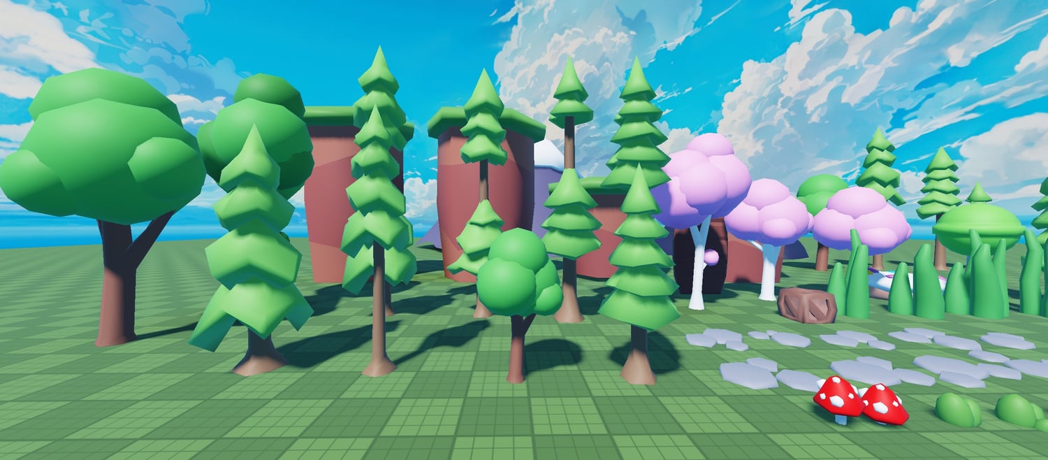 Low-Poly Roblox Nature & Vegetation Pack – Multi-Biome Environment Assets