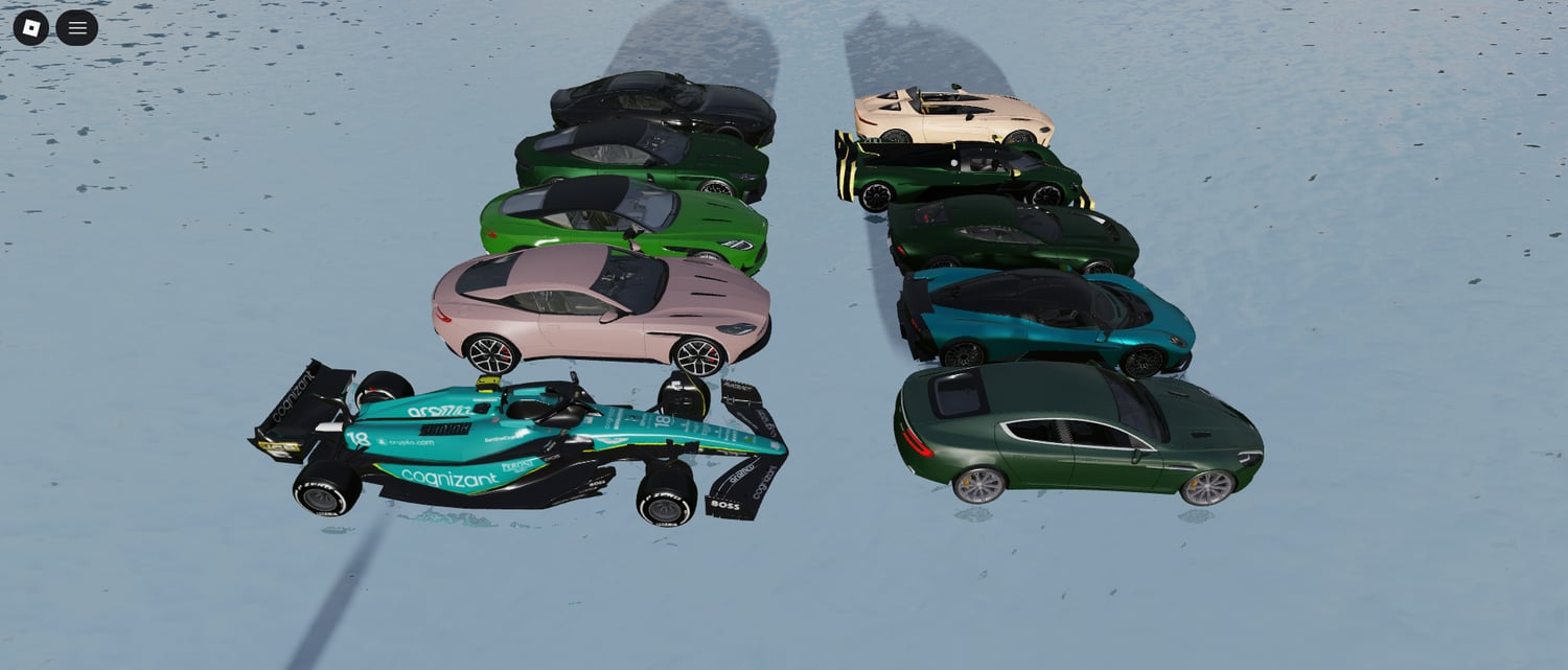 Aston Martin cars driving in city environment