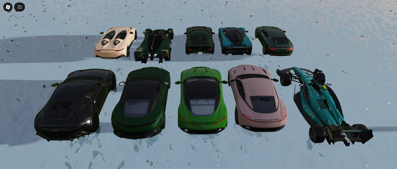 Ten working Aston Martin cars lineup