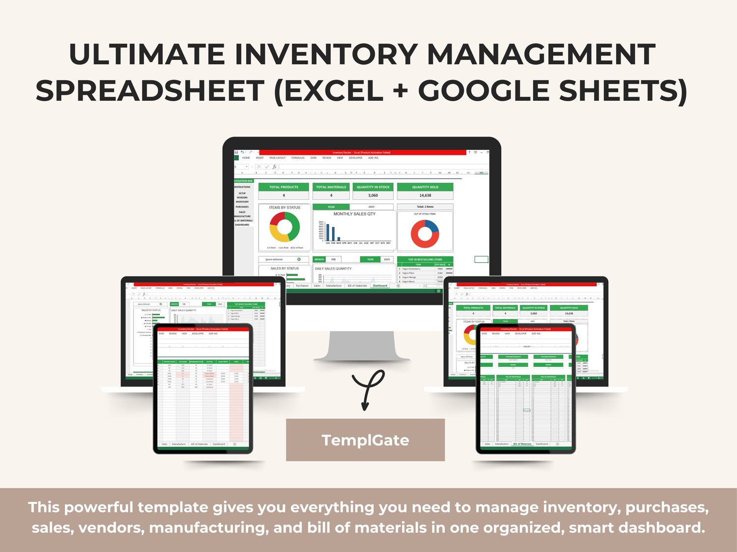 Ultimate Inventory Management Spreadsheet (Excel Google Sheets)