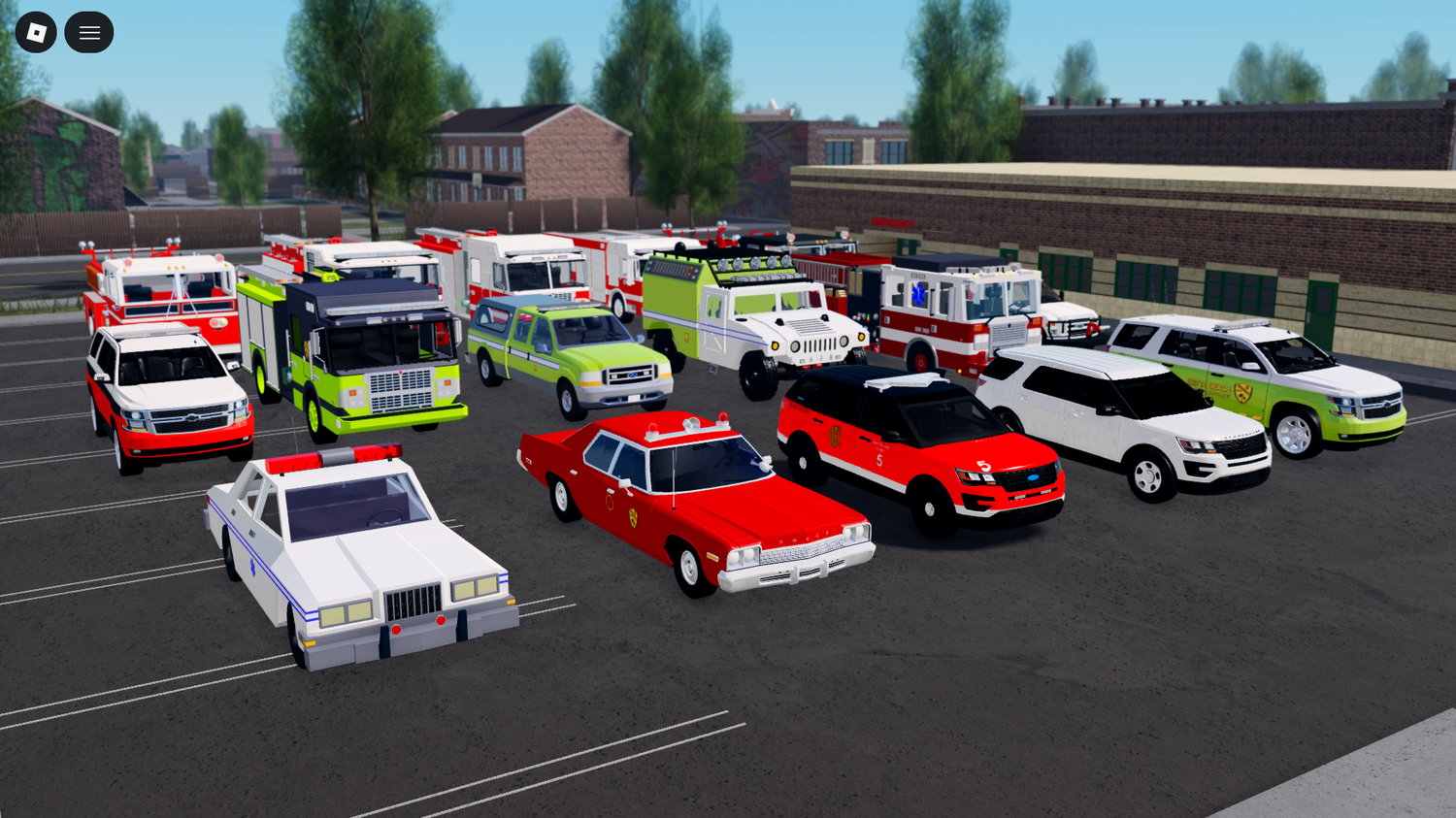 Police car and vintage car lineup