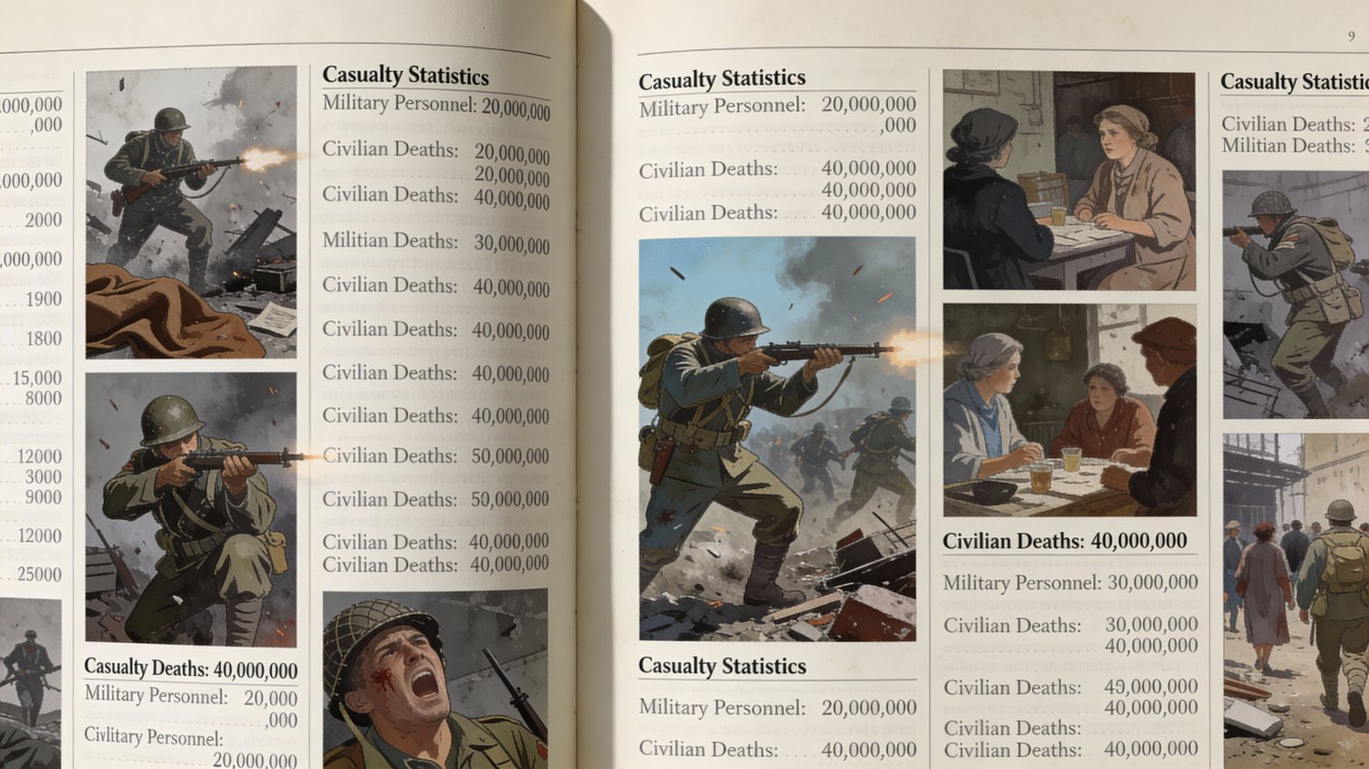 World War II history told through lived experience, showing soldiers, civilians, and casualty statistics beyond textbook narratives