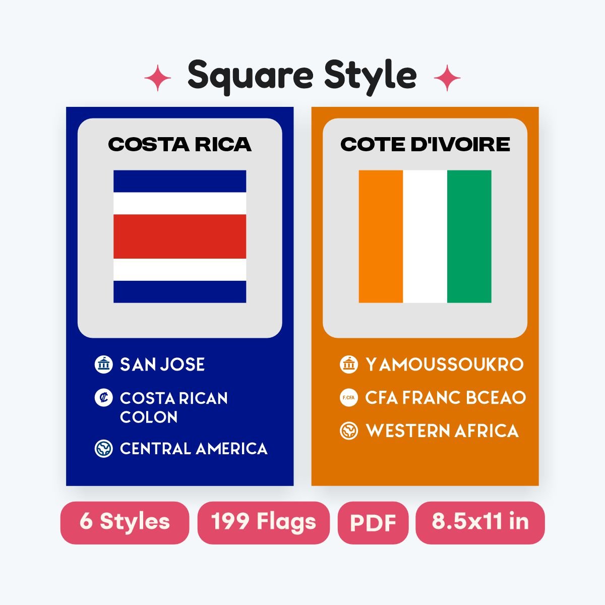country flags learning cards for classroom - fizzia.store