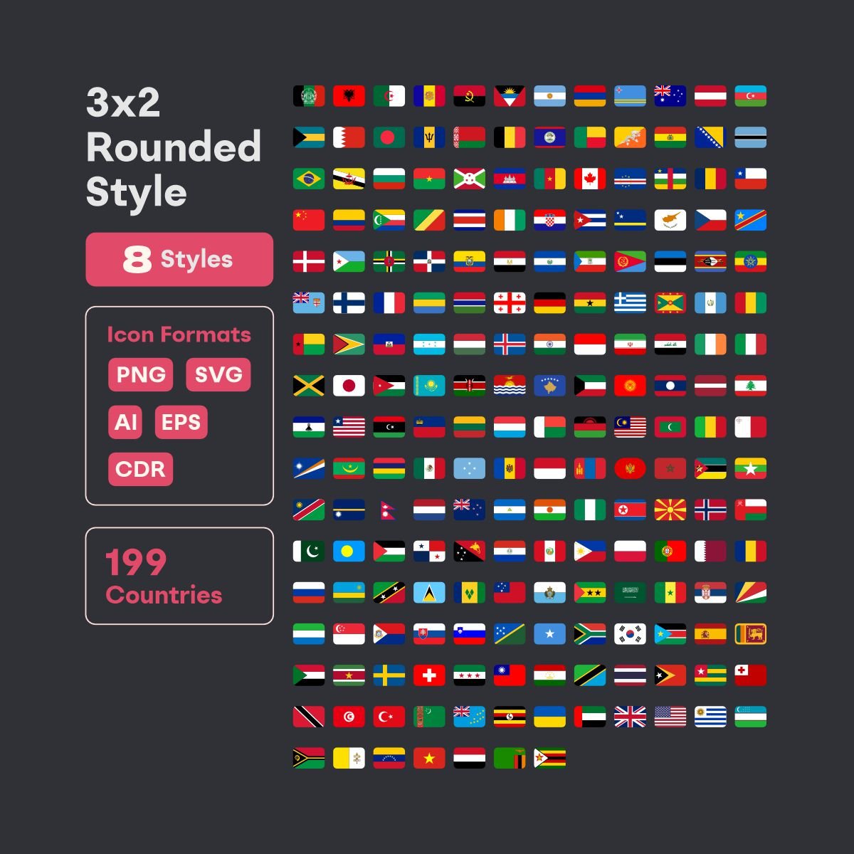 global flags icons svg png ai cdr eps bundle - fizzia.store