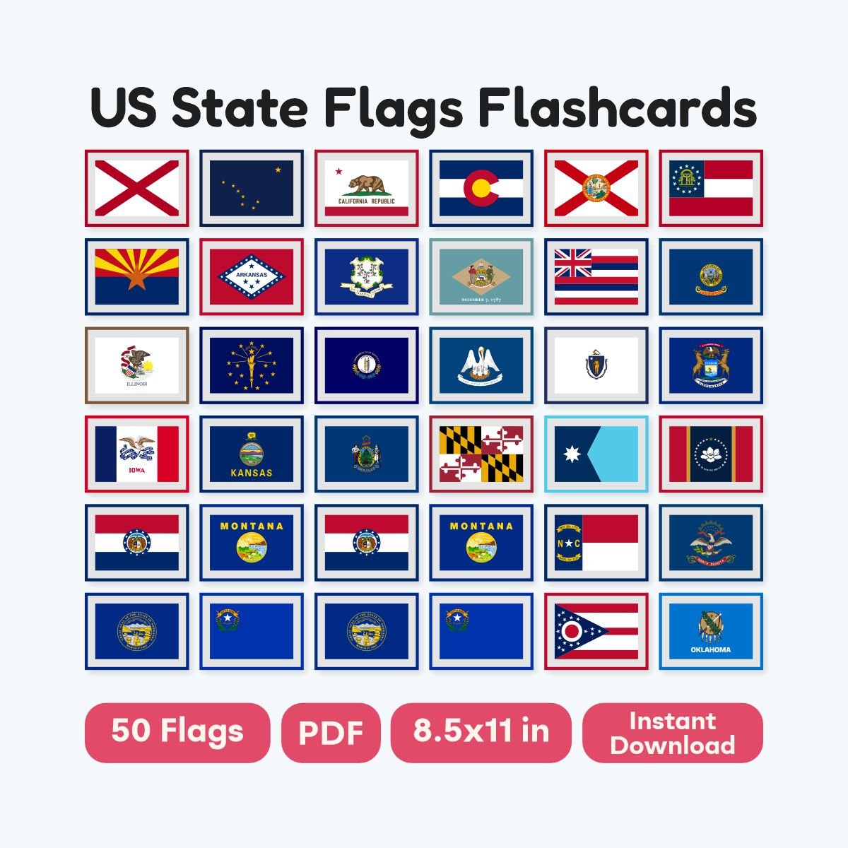 50 united states geography flashcards for students - fizzia.store