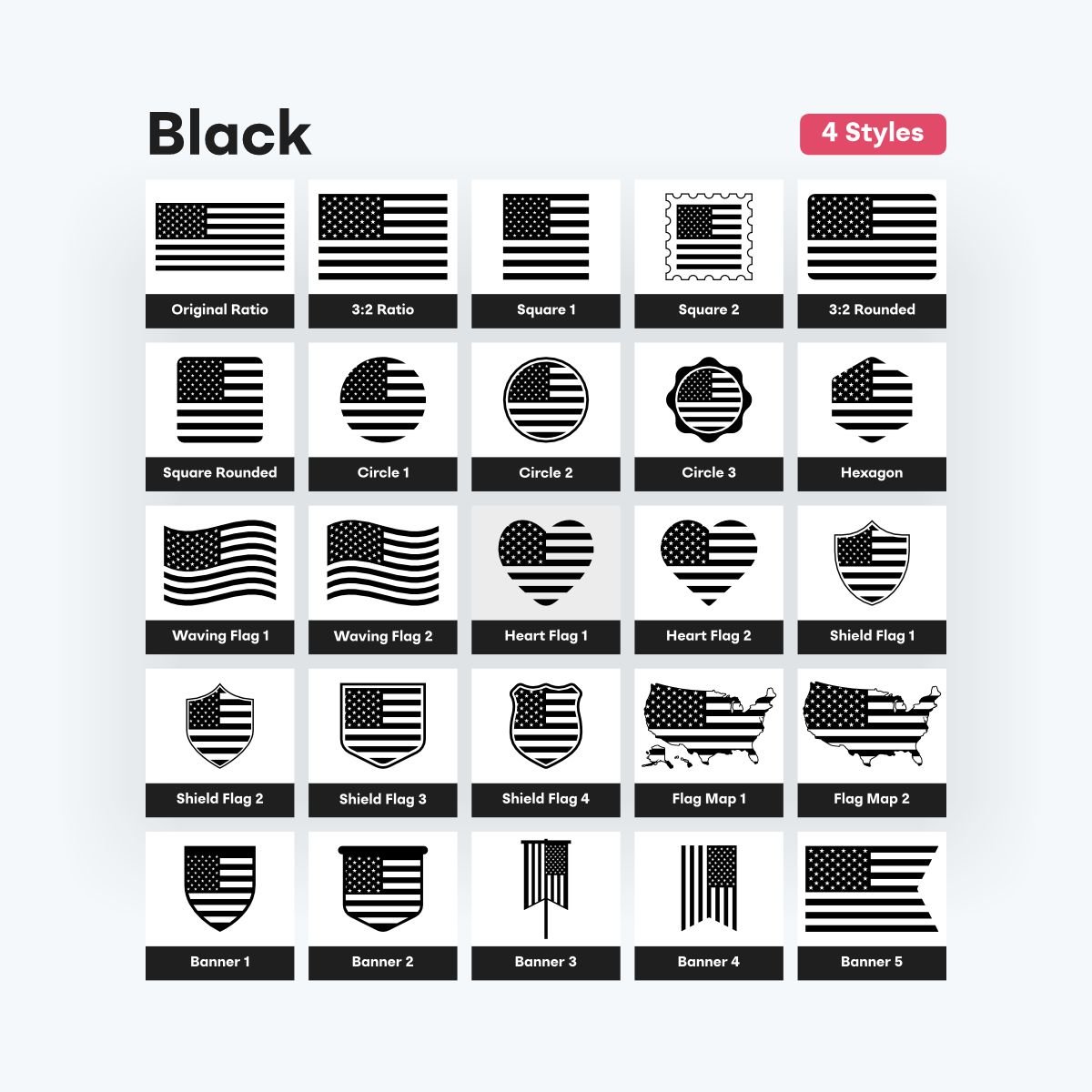 modern usa flag design pack - fizzia.store