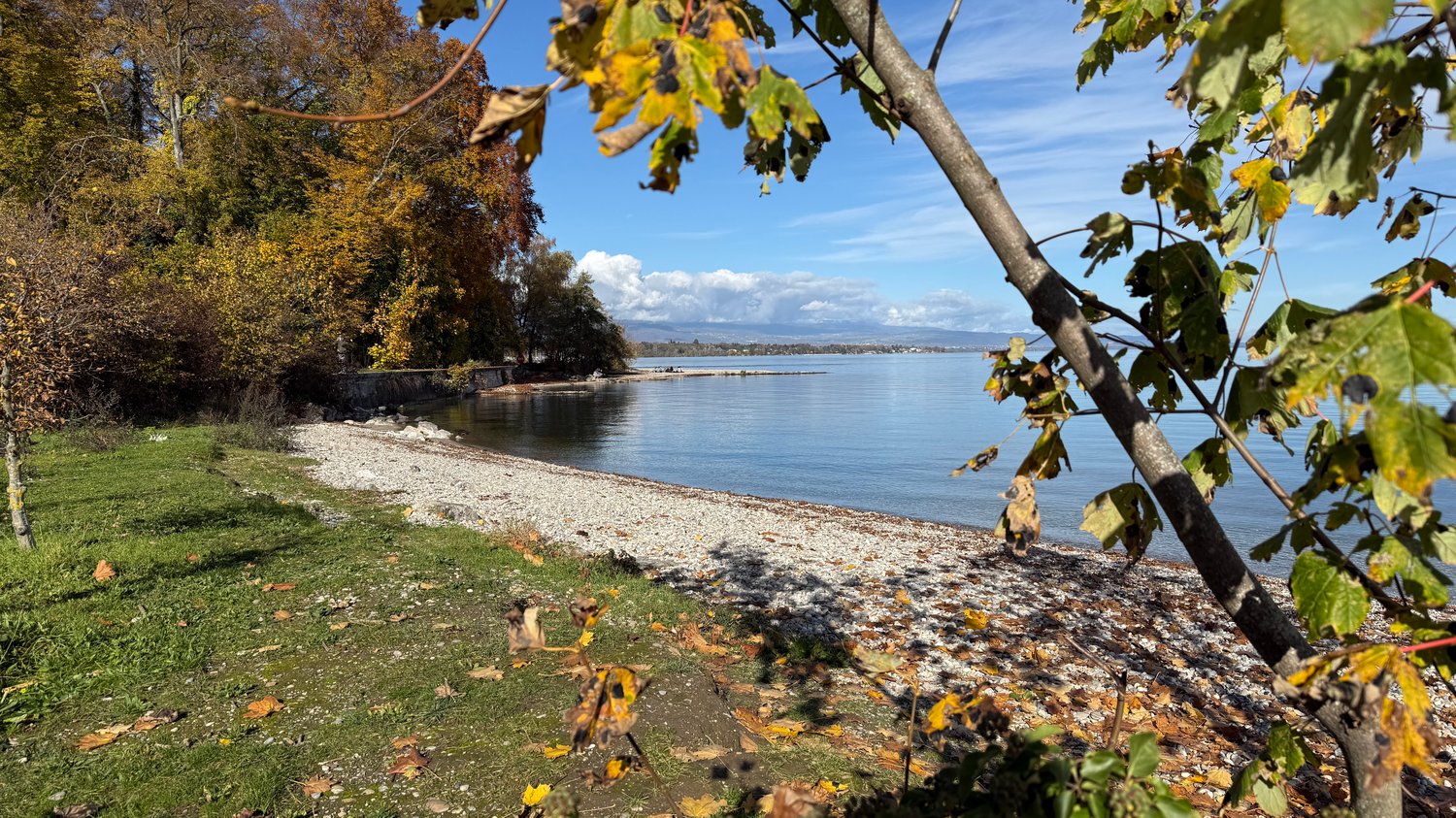 Bécassine Beach (Plage de la Bécassine) in Versoix, Canton of Geneva, Switzerland