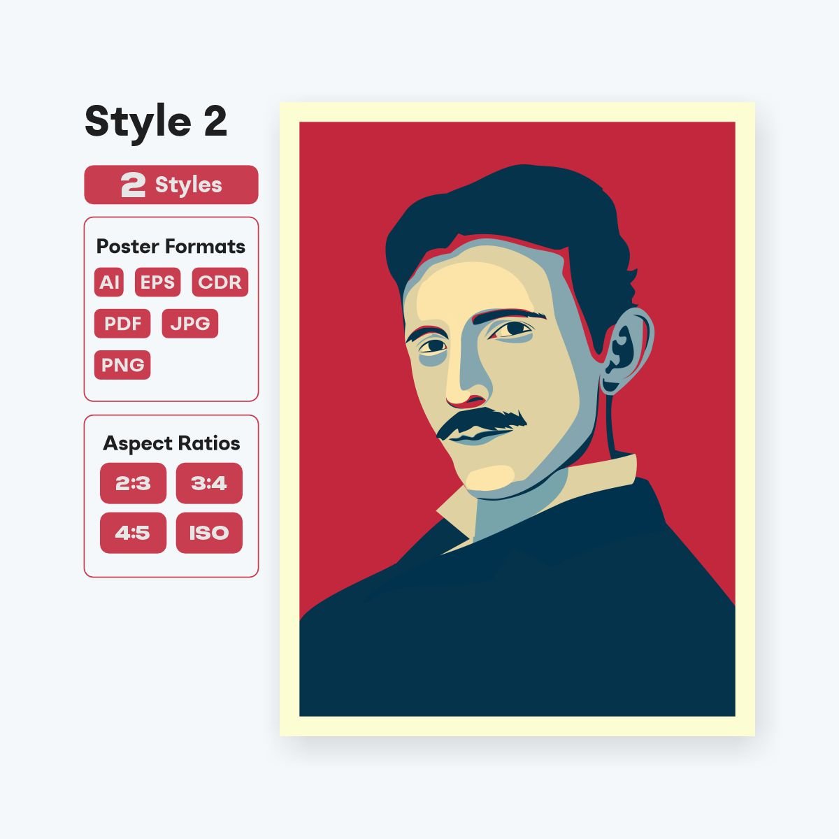 nikola tesla poster printable vector wall art - fizzia.store
