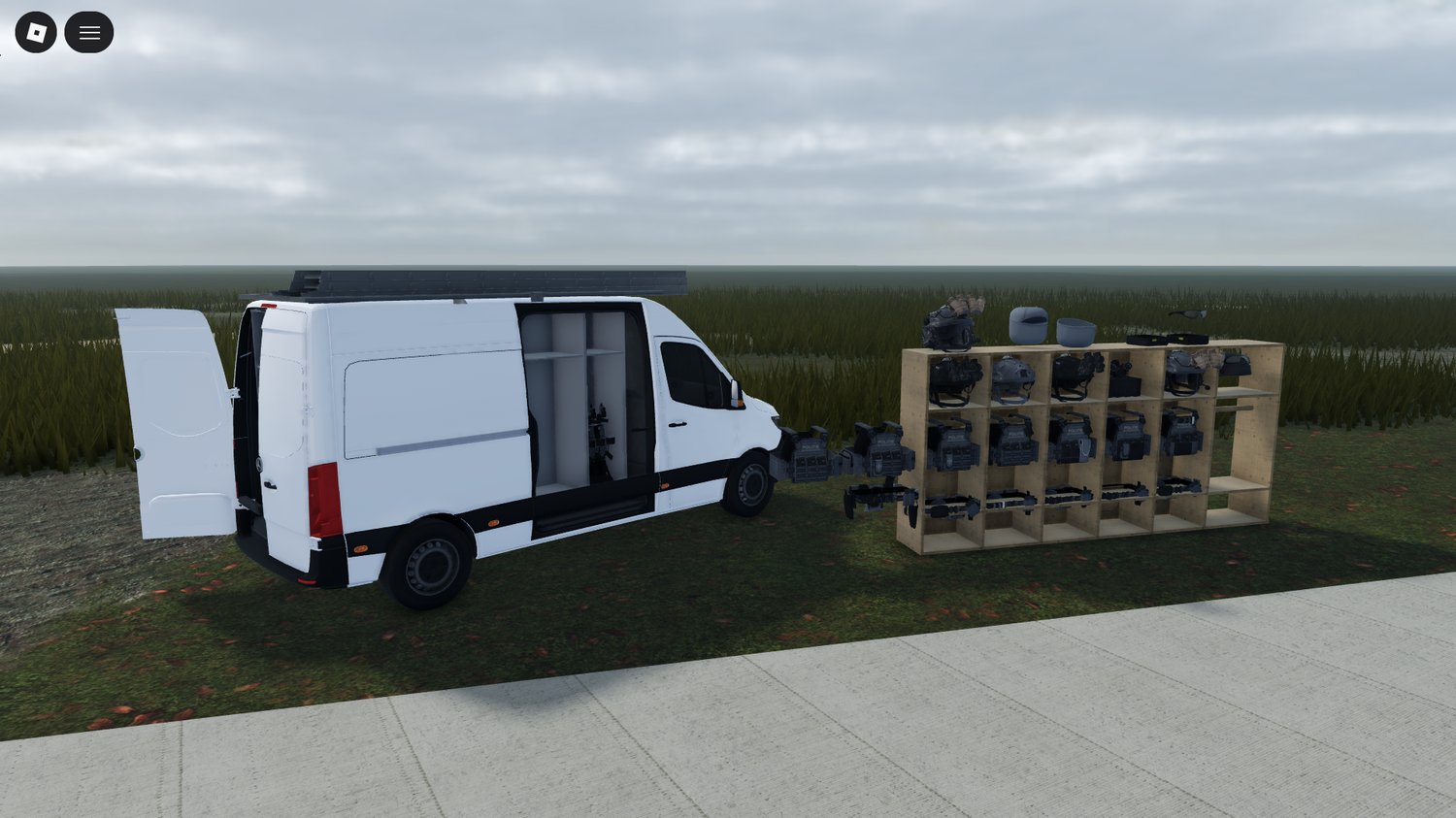 working cars used within a military training map