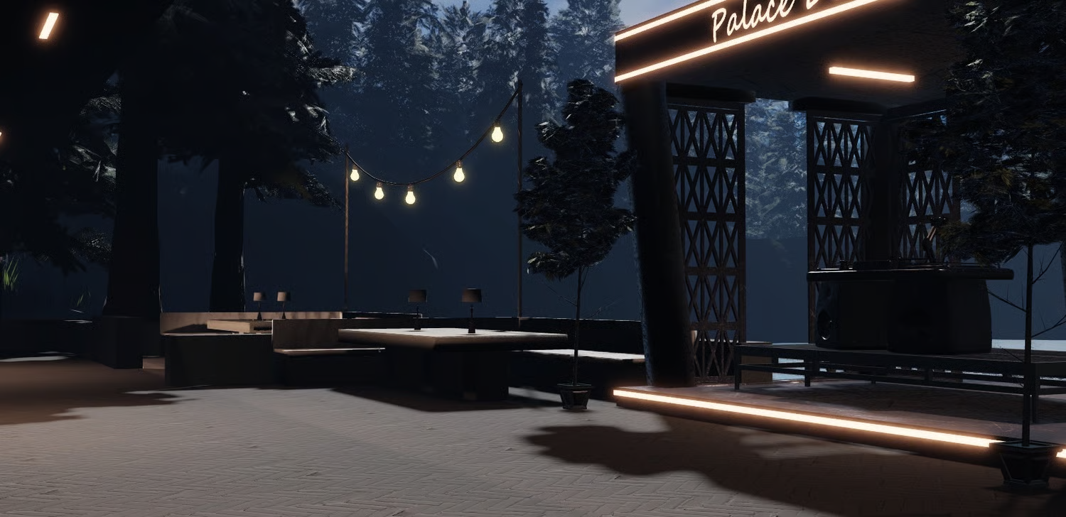 dance floor and dj booth inside a modern nightclub