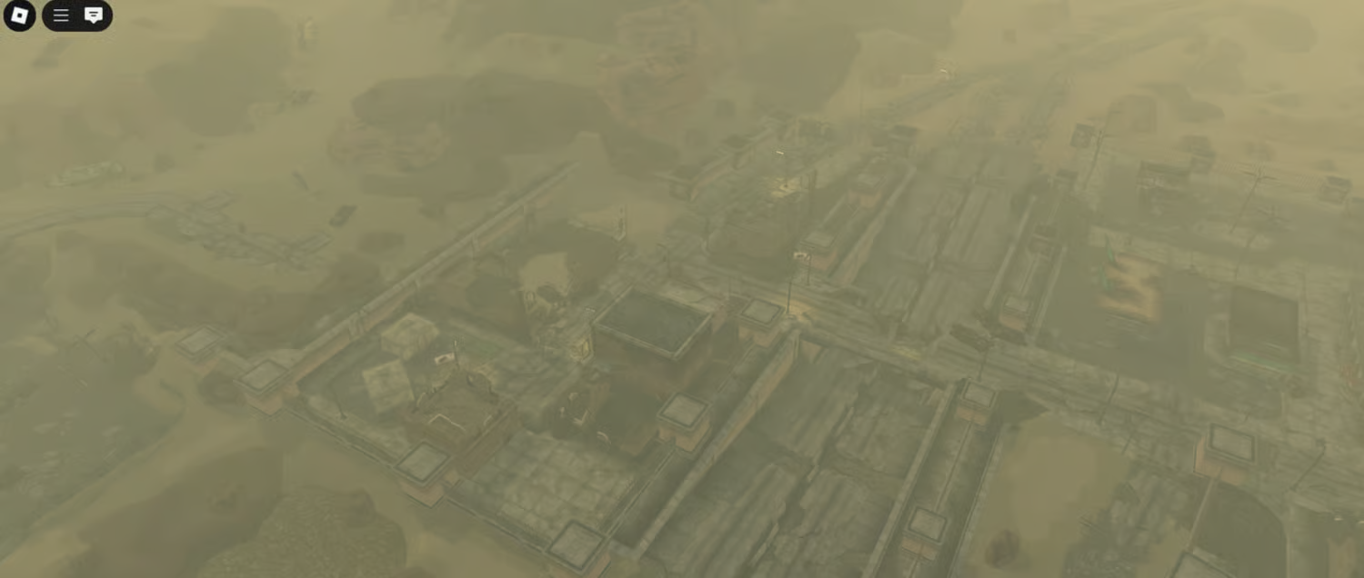 rugged mountains surrounding a post-apocalyptic map