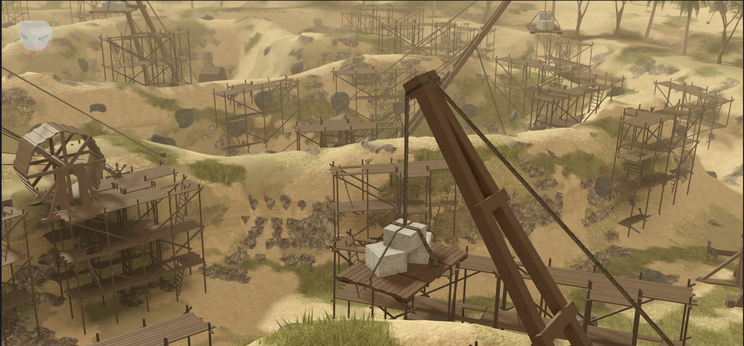immersive desert landscape with natural elevations