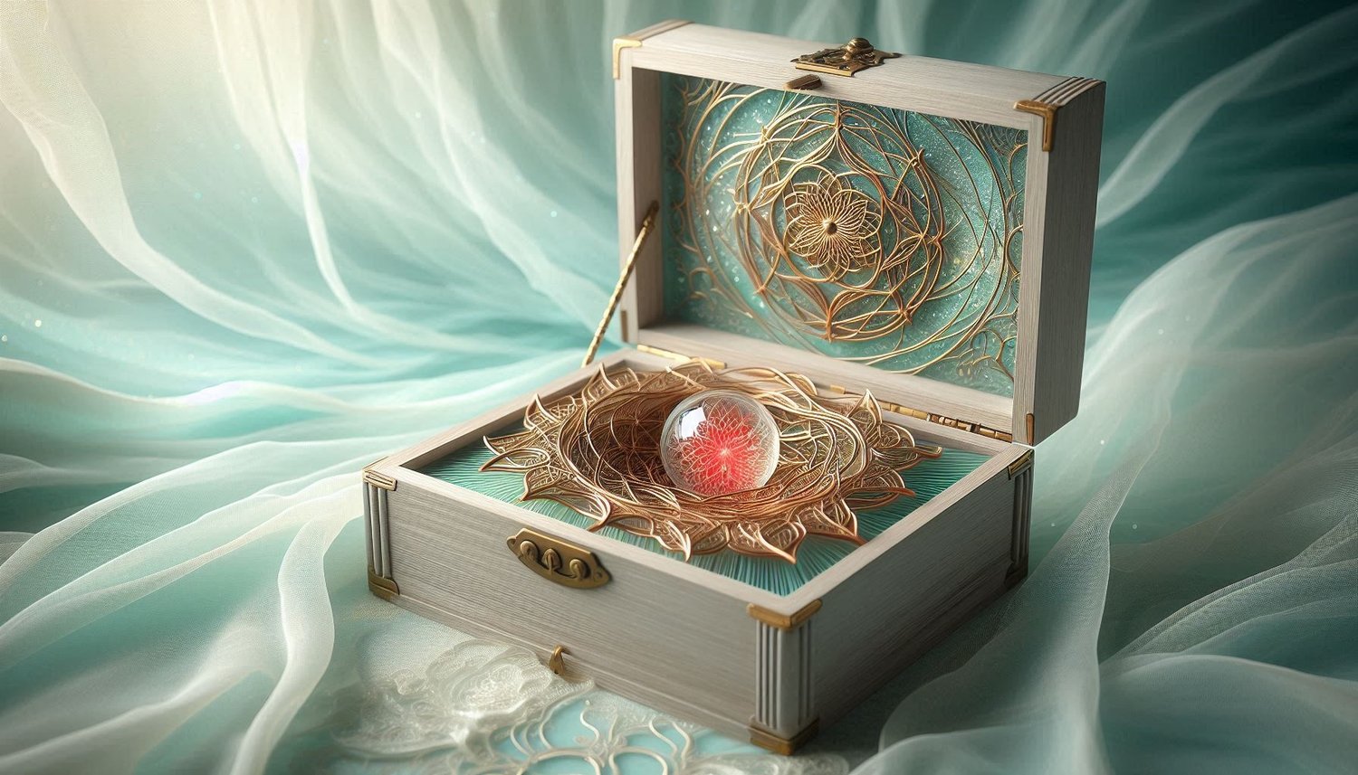 Una caja de madera clara antigua