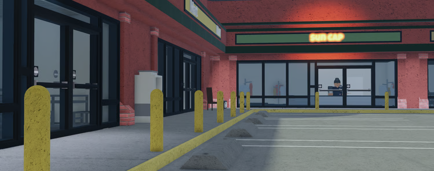 emergency medical station in urban roblox environment
