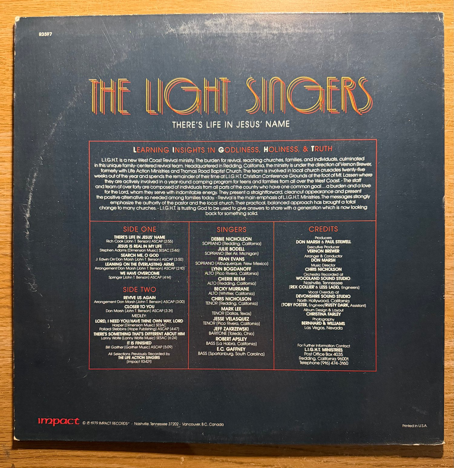 Light' Singer Book The Light singers vinyl record for 100 EUR. - Payhip