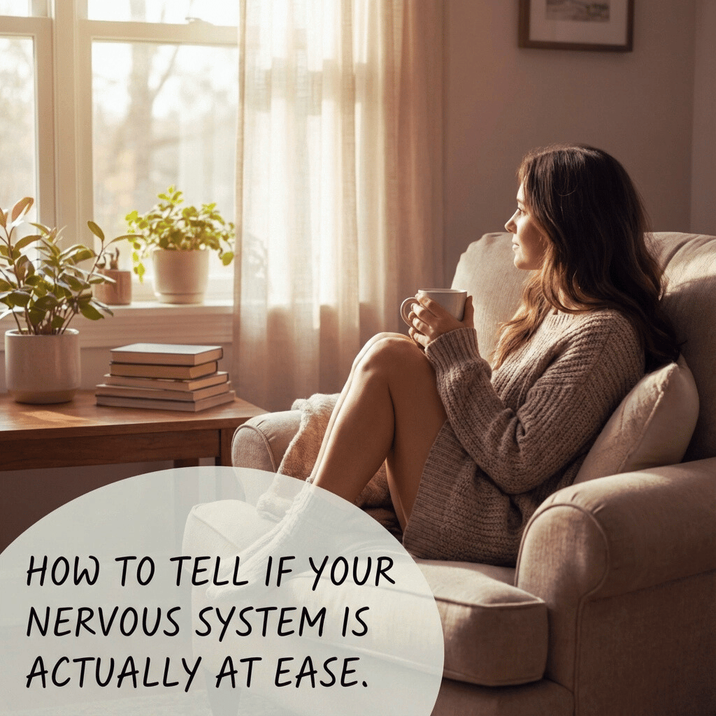 A woman sitting in a comfortable chair by the window