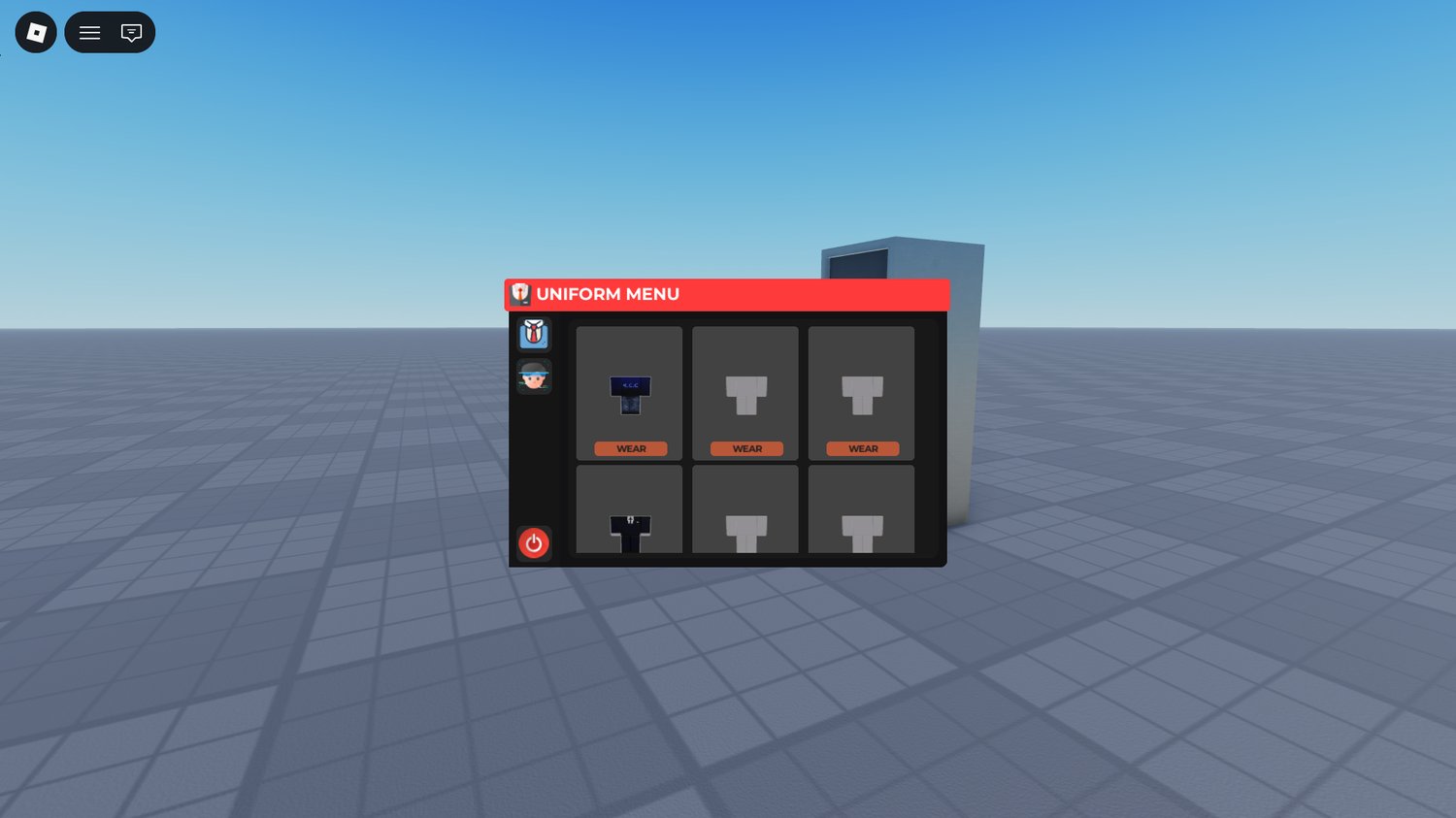 clothes menu