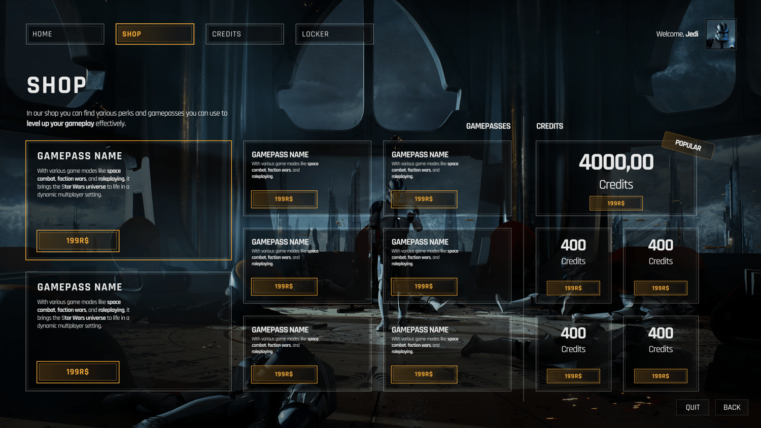 CUSTOM STAR WARS BATTLEFRONT 2 IMPORTED UI - Payhip