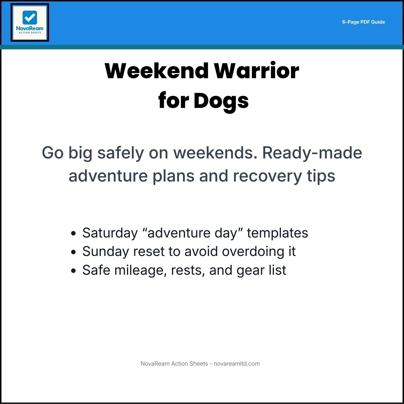 Weekend Warrior Dog Activities PDF cover