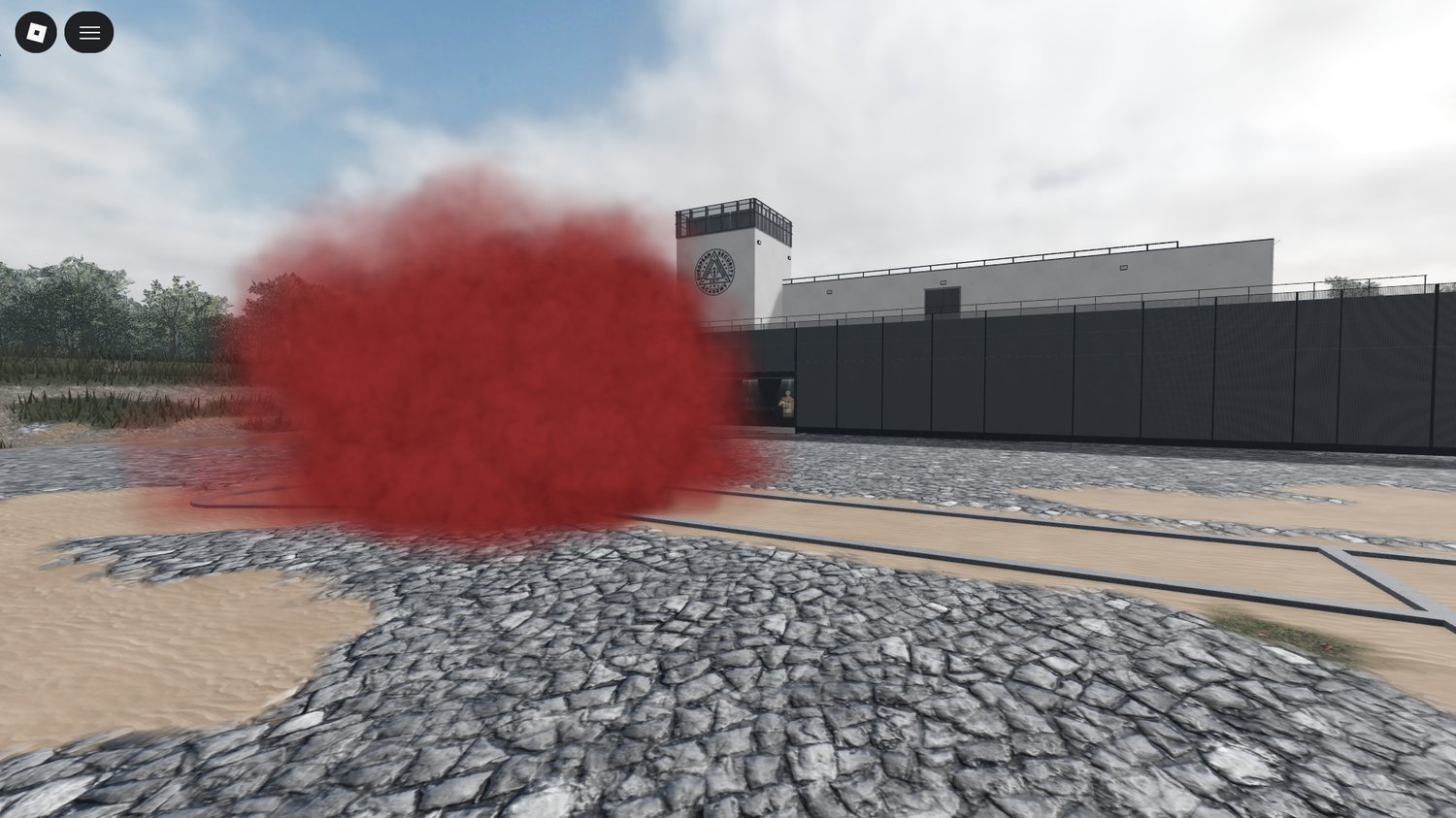 Realistic Roblox shooting training center with tactical layout
