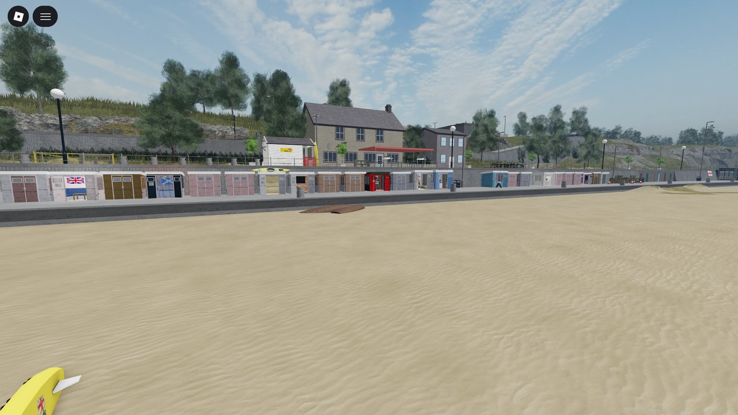 Immersive seaside environment built for Roblox gameplay