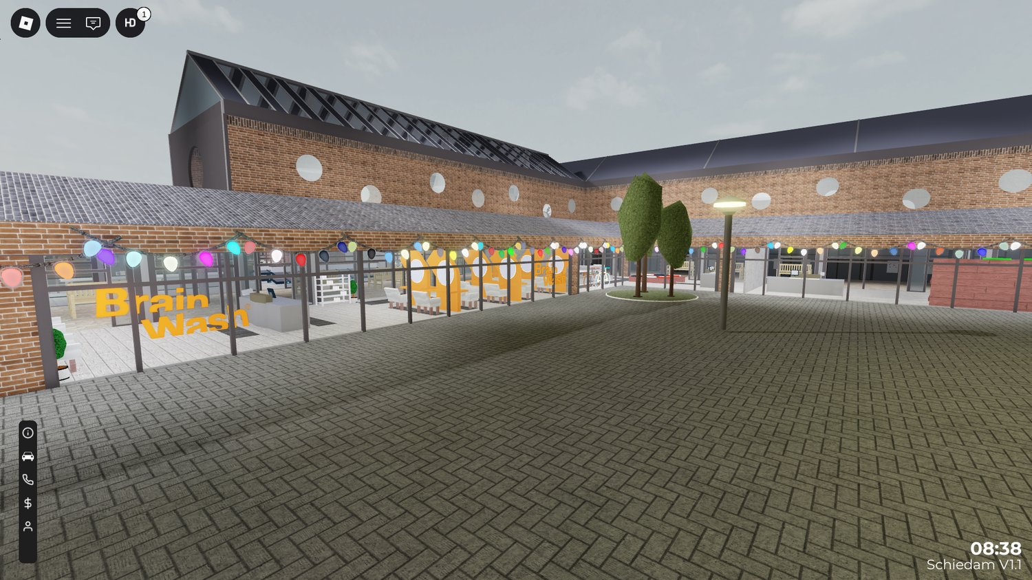 Money system UI displayed within a Roblox city roleplay map