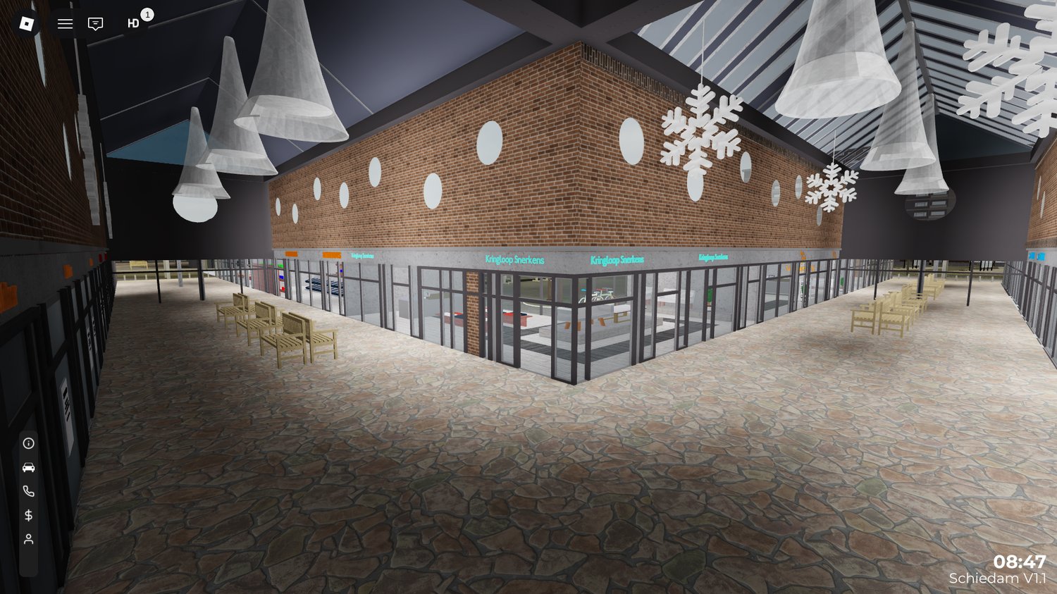Construction tool available for building in a Roblox town map