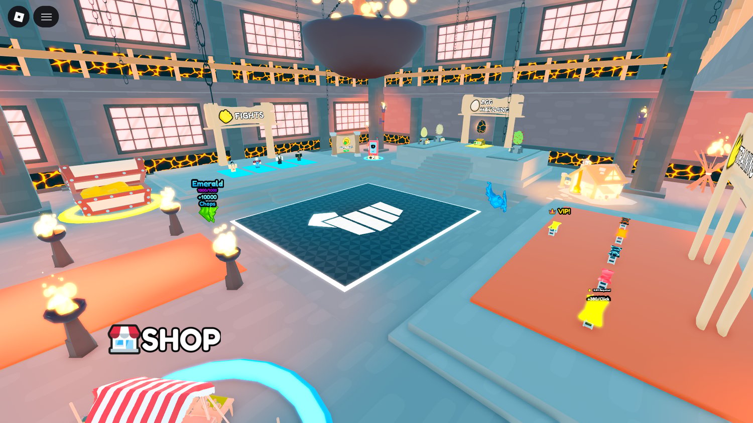 Reward spin and gift system interface in Karate Simulator Roblox